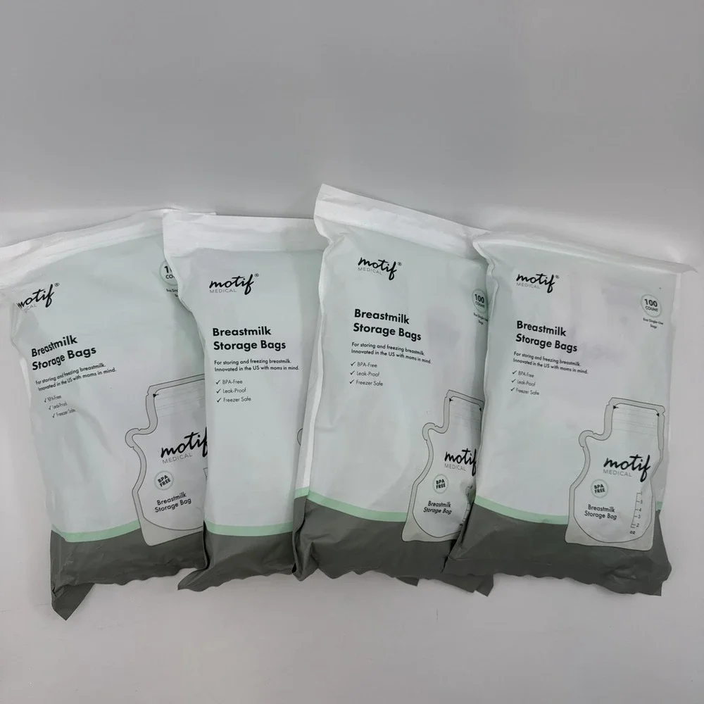 4x Motif Medical Breast Milk Storage Bags 8oz Single Use Bags 100 count BPA-Free